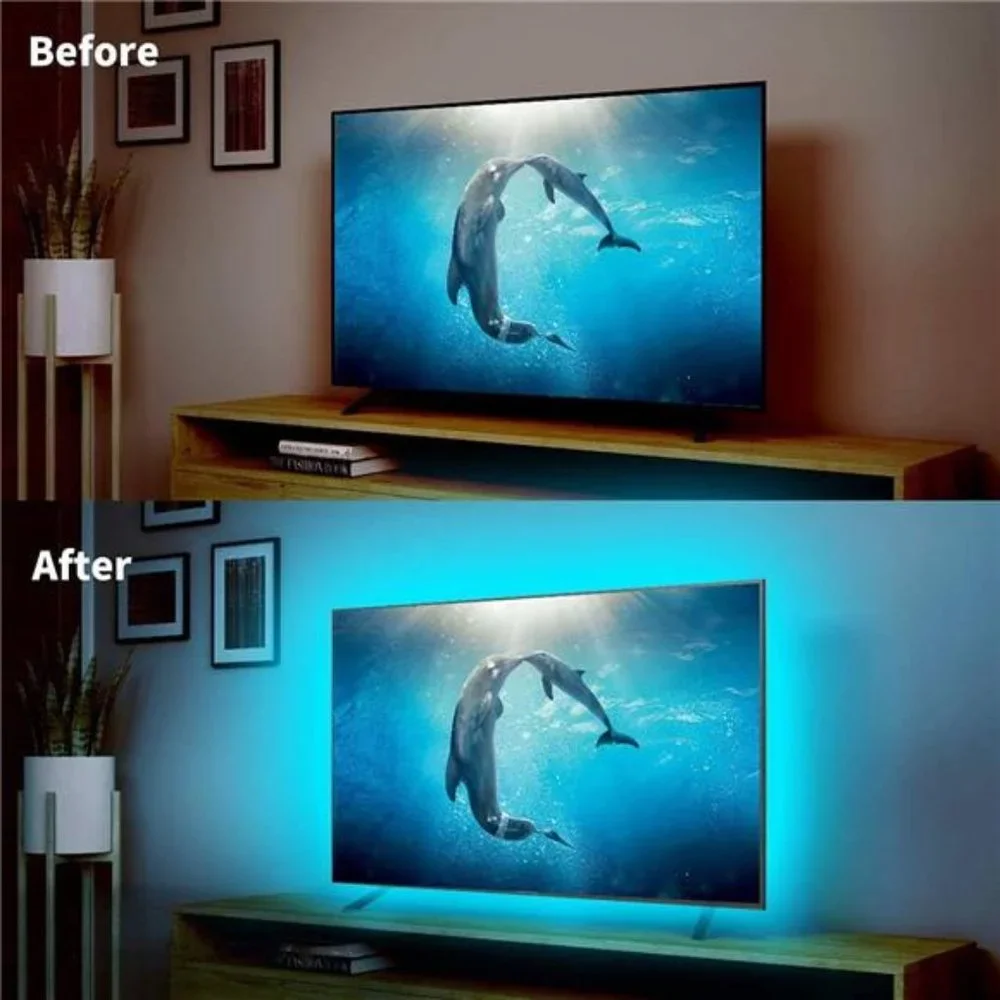 USB 32.8ft LED Light Strips - 16 Million Colors Changing,Built-in Mic Music Mode